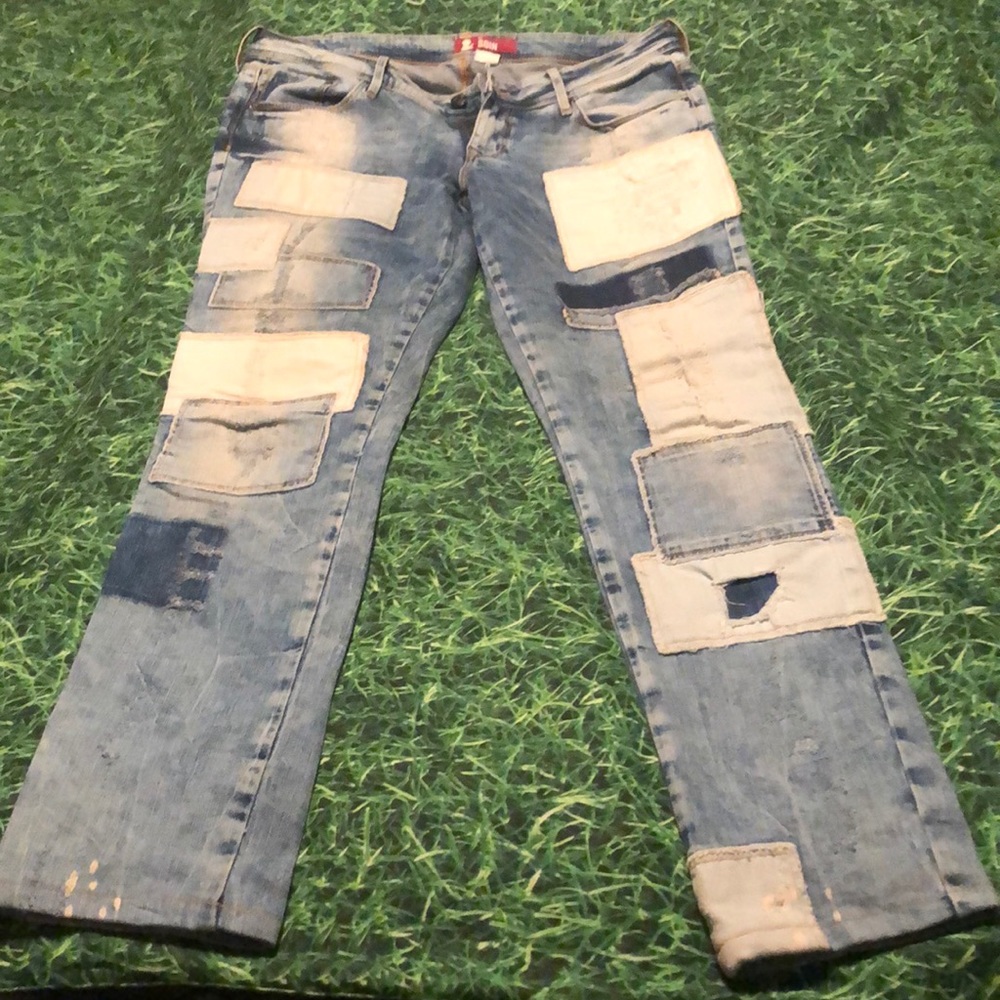 Almost vintage H&M patchwork stretch jeans